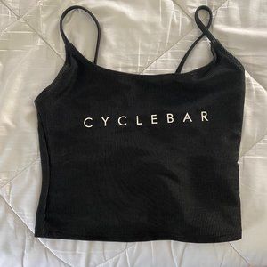 Cyclebar Black Cropped Spaghetti Strap Tank